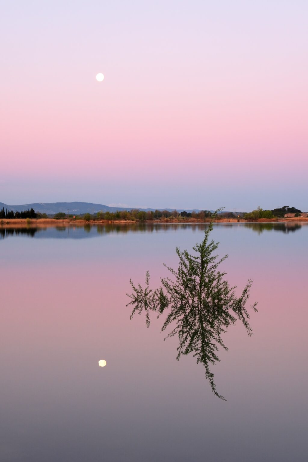 Lac de Jouarres (11) - Lune dans le levant